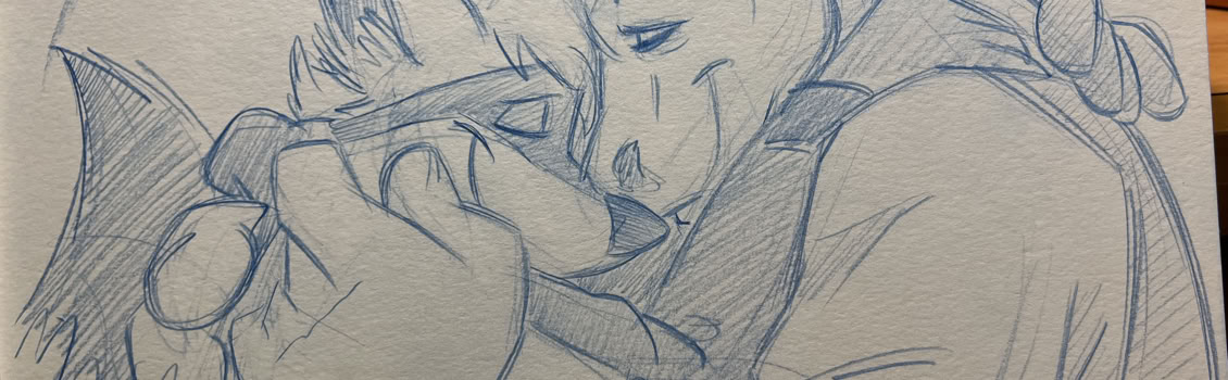 A tender sketch done for a fan who had recently lost a beloved friend