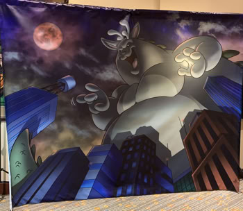 Themed mural designed and illustrated for Texas Furry Fiesta