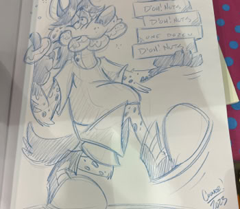 A goofy sketch done for a client at the convention