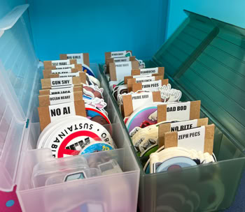 A selection of stickers in stock