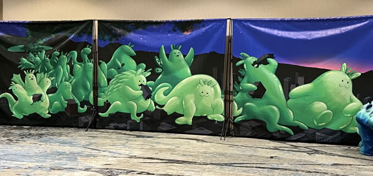 Themed mural designed and illustrated for Texas Furry Fiesta